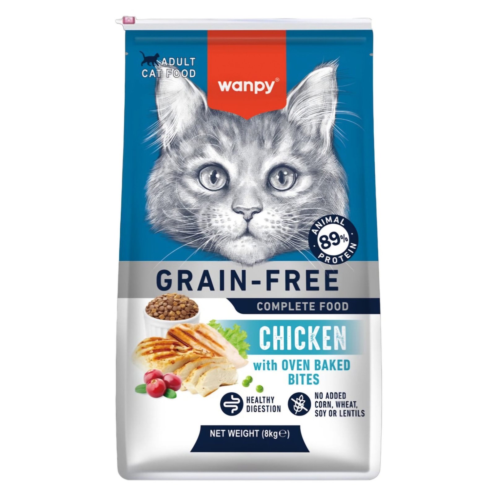 Wanpy Grain Free Adult Dry Cat Food Chicken 8KG