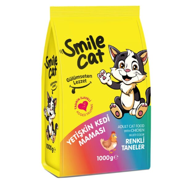 Smile Cat Adult Dry Cat Food Multi Colour Chicken 1KG