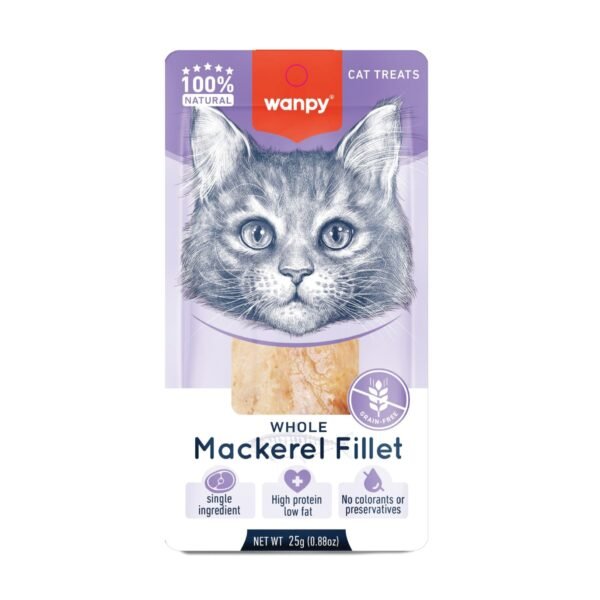 Wanpy Pure Mackerel Fillet Treat for Cats 25gm