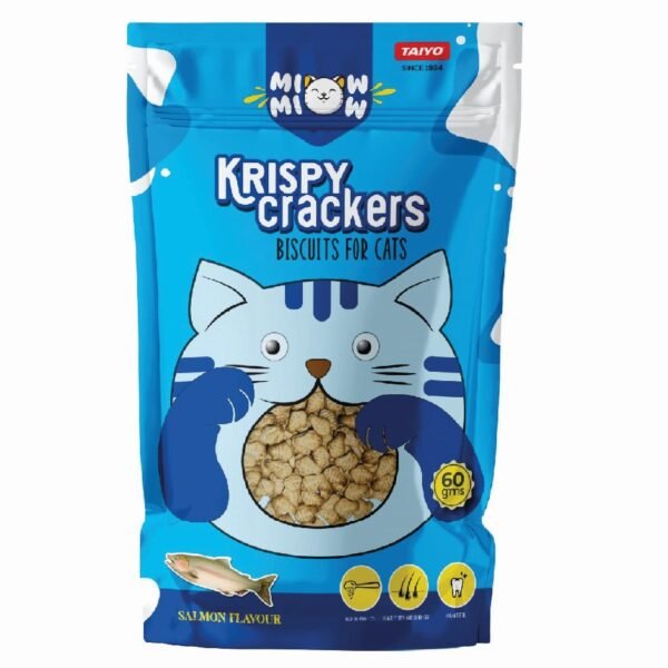 Miow Miow Krispy Crackers Biscuits Cat Treat Salmon 60gm