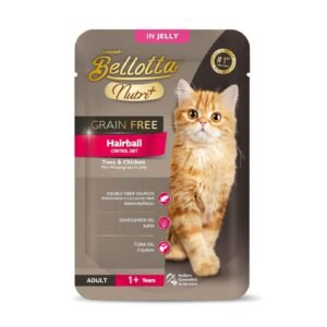 Bellotta Nutri Plus Grain Free Hairball Pouch with Tuna and Chicken in Jelly 70gm
