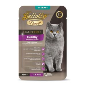 Bellotta Nutri Plus Grain Free Healthy Pouch with Tuna and Chicken in Gravy 70gm