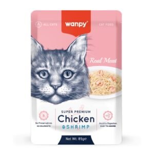 Wanpy Super Premium Pouch Cat Food Chicken & Shrimp 85gm