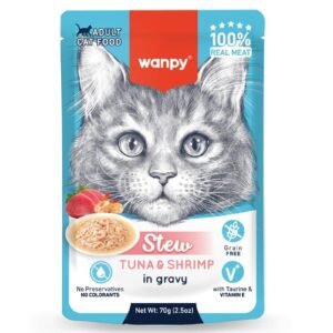 Wanpy Stew in Gravy Pouch Cat Food Tuna & Shrimp 70gm