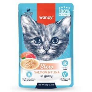 Wanpy Stew in Gravy Kitten Pouch Cat Food Salmon & Tuna 70gm