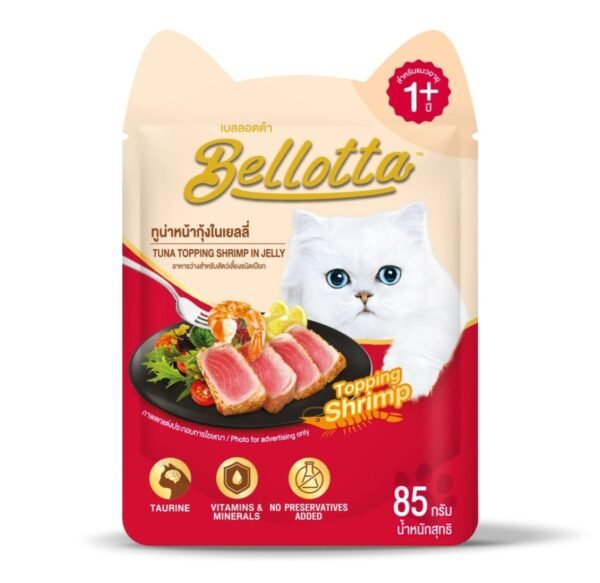 Bellotta Adult Pouch Tuna Topping Shrimp in Jelly 85gm