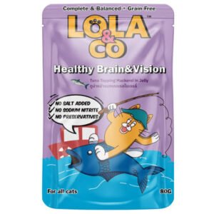 Lola & Co Healthy Brain & Vision Pouch Tuna Topping Mackerel in Jelly for All Cats 80gm