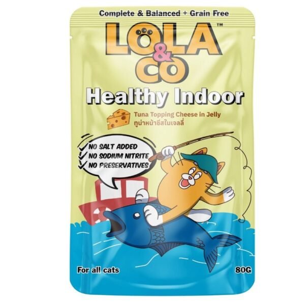 Lola & Co Healthy Indoor Pouch Tuna Topping Cheese in Jelly 80gm