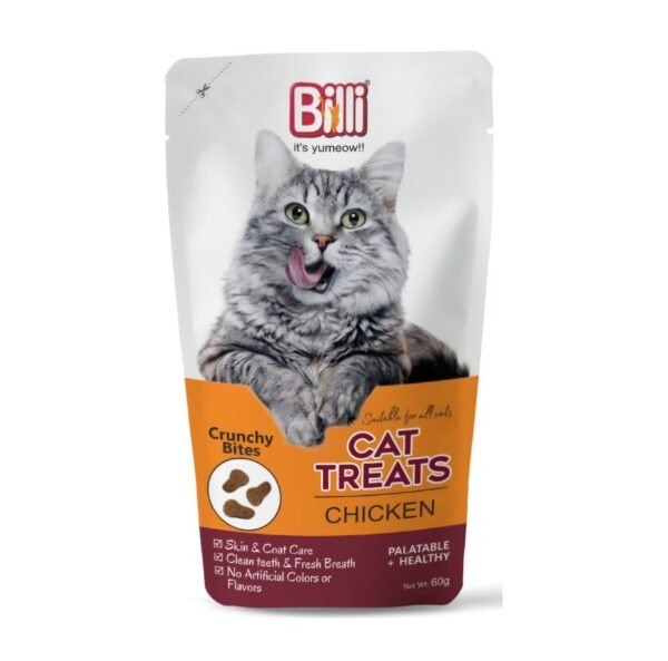 Billi Crunchy Bites Dry Cat Treat Chicken 60gm