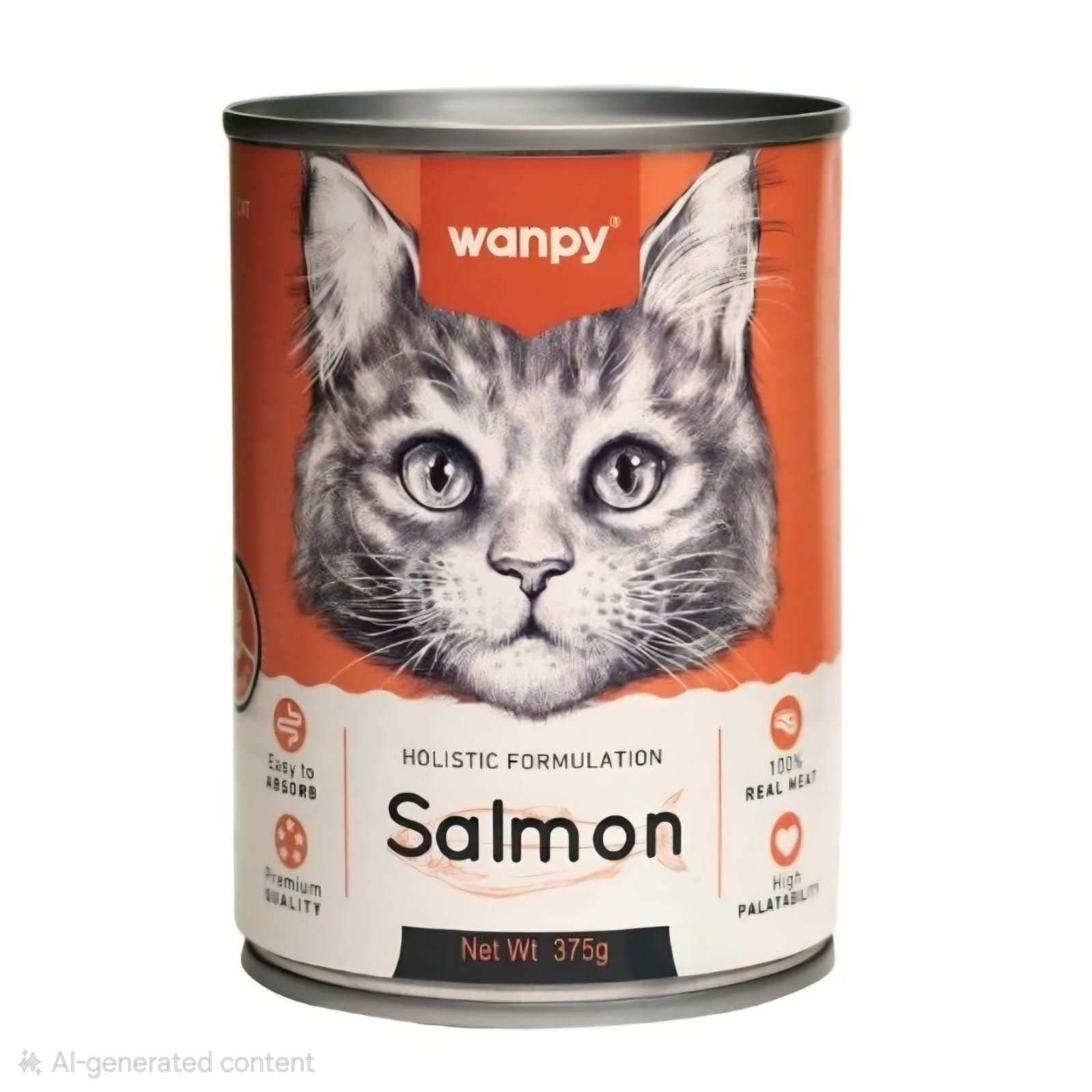 Wanpy Cat Food Can Salmon 375gm (Holistic Formulation)