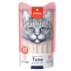 Wanpy Creamy Treat Tuna & Shrimp 25pc Pack 350gm (25×14gm)