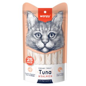 Wanpy Creamy Treat Tuna & Salmon 25pc Pack 350gm (25×14gm)